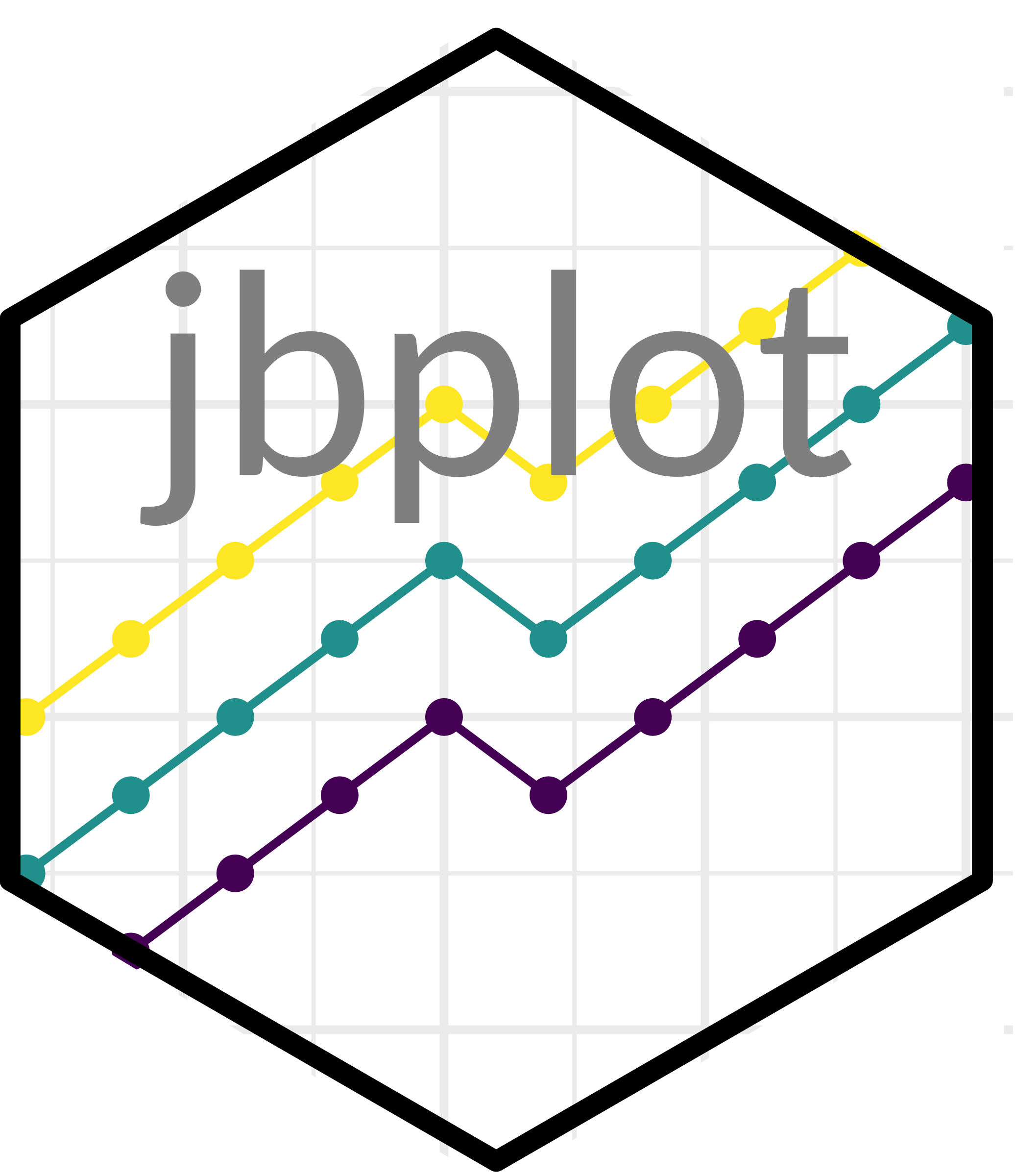 jblot three colored lines hex sticker